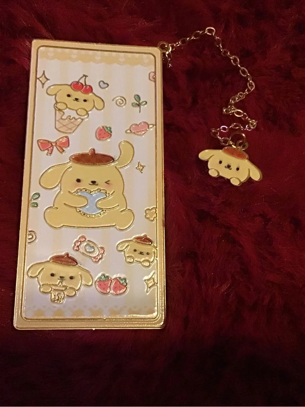 Pompompurin Yellow Character Bookmark with Charm - Cute Kids Accessory